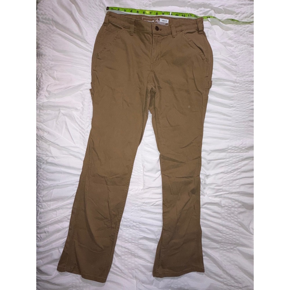 Carhartt Loose Fit Canvas Carpenter Pants Brown Duck Workwear Size 6 T06-02
